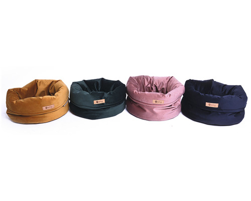 Čtyři látkové pelíšky pro psy se zvýšeným okrajem