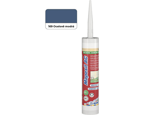 Silikon Mapei Mapesil AC 169 ocelově modrá 310 ml Mapesil AC sanitární silikon 169 ocelově modrá