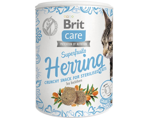 Pamlsky pro kastrované kočky Brit Care Superfruits Herring 100 g