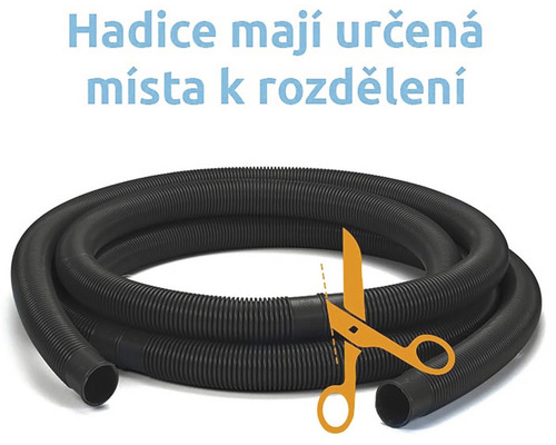 Černá spirálová hadice s místy určenými k rozdělení