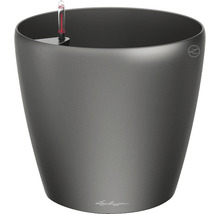 Šedý květináč s ukazatelem hladiny vody