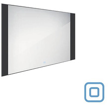 LED zrcadlo do koupelny s osvětlením Nimco černé 100 x 60 cm se senzorem ZPC 41004V-90-thumb-0