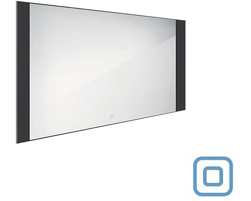 LED zrcadlo do koupelny s osvětlením Nimco černé 120 x 65 cm se senzorem ZPC 41006V-90