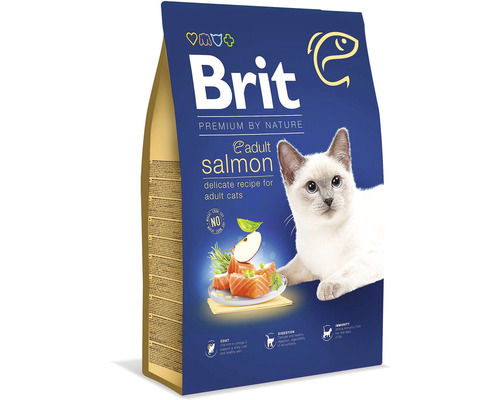 Granule pro kočky Brit Premium by Nature Cat Adult Salmon 8 kg s lososem-0