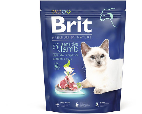 Granule pro kočky Brit Premium by Nature Cat Sensitive Lamb 300 g Brit Premium Sensitive Lamb balení krmiva pro kočky