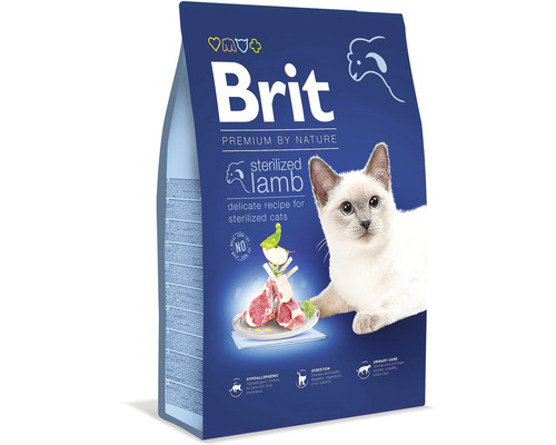 Granule pro kočky Brit Premium by Nature Cat Sterilized Lamb 8 kg jehněčí-0
