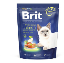 Brit Premium by Nature krmivo pro kočky s příchutí sterilizovaného lososa v sáčku