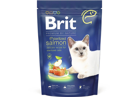 Granule pro kočky Brit Premium by Nature Cat Sterilized Salmon 1,5 kg