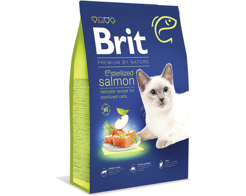Granule pro kočky Brit Premium by Nature Cat Sterilised Salmon 8 kg-0