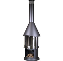 Zahradní grilovací krb s dřevem