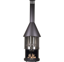 Zahradní krb s prostorem na dřevo a odvodem kouře