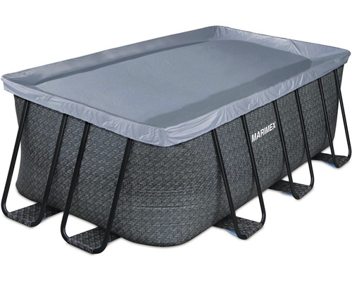 Obdélníkový bazén s ocelovým rámem a krytem