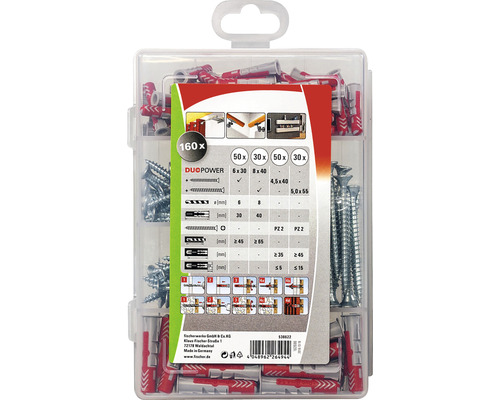 Sortiment box Fischer DuoPower s 160 hmoždinkami a šrouby