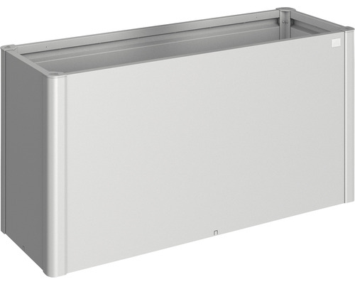Vyvýšený záhon Biohort 1,5x0,5 plechový 152 x 53 x 77 cm stříbrný metalický Obdélníkový květináč pro venkovní použití