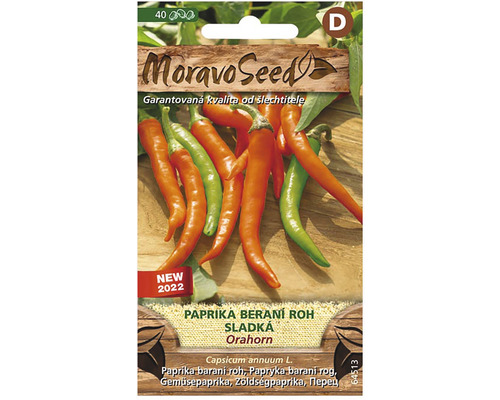 Paprika zeleninová beraní roh sladká ORAHORN MoravoSeed Balení semen Paprika BeranÍ Roh