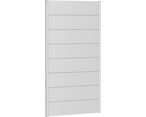Kovový plot Biohort 100 x 180 cm žárově pozinkovaný stříbrný metalický Plotový prvek s vodorovnými panely pro venkovní použití