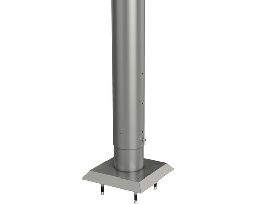Plotový sloupek Biohort 90 cm Ø 8,5 cm k našroubování šedý křemen metalický Nerezový komín s čtvercovou základovou deskou a upevňovacím materiálem