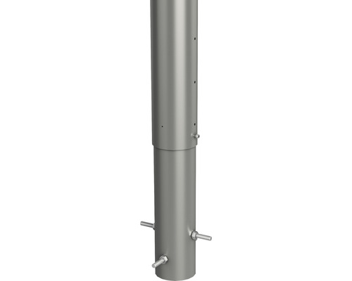 Plotový sloupek Biohort 135 cm Ø 8,5 cm k zabetonování šedý křemen metalický Nastavitelná kovová prodlužovací trubka