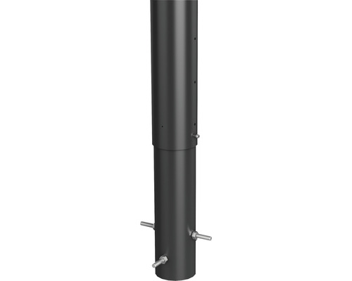 Plotový sloupek Biohort 90 cm Ø 8,5 cm k zabetonování tmavě šedý metalický Dvouplášťová kouřová trubka se šrouby