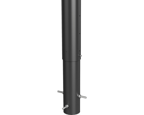 Plotový sloupek Biohort 135 cm Ø 8,5 cm k zabetonování tmavě šedý metalický Plastová odpadní trubka se šrouby