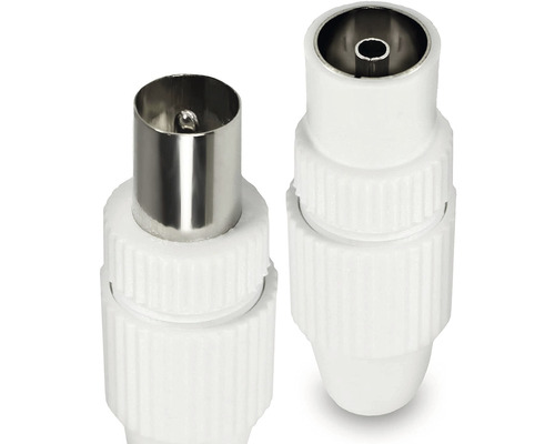 Dva bílé koaxiální konektory