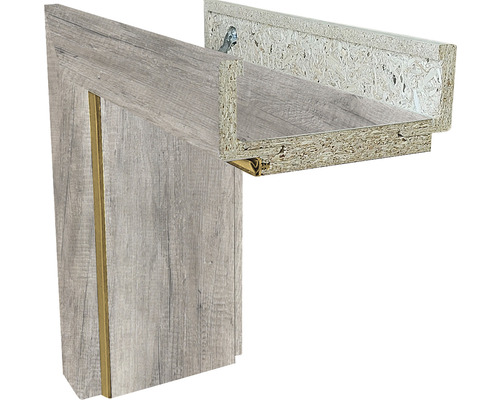 Obložková zárubeň Solodoor 80 L šířka 150 mm struktura dub canyon Dveřní zárubeň s dřevěnou strukturou