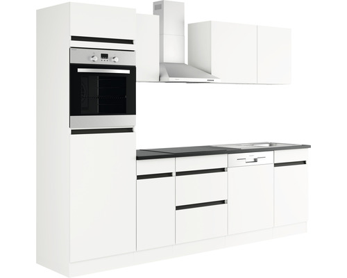 Kuchyňská linka s troubou, digestoří, dřezem a myčkou nádobí