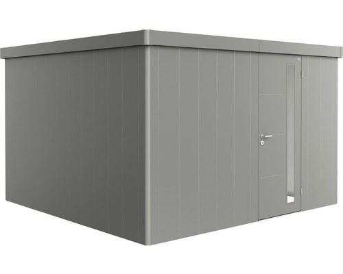 Plechový zahradní domek Biohort Neo 4D jednokřídlé dveře 339 x 339 cm šedý křemen metalický