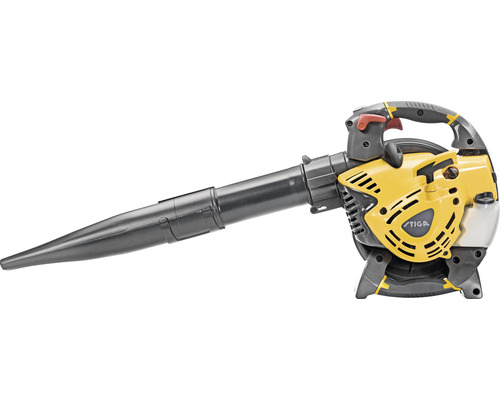 Žlutý foukač listí Stiga pro údržbu zahrady