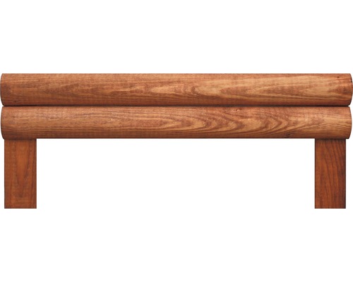 Dřevěný lem záhonu se dvěma kulatiny