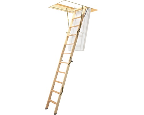 Rozložené dřevěné půdní schody