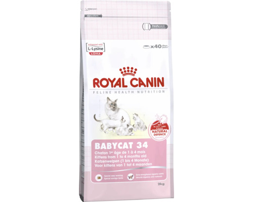 Royal Canin Babycat 34 krmivo pro koťata od 1 do 4 měsíců v balení o hmotnosti 2 kilogramy