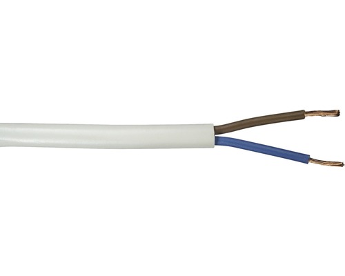 Silový kabel H03 VV-F 2x0,75 mm² 20 m bílá