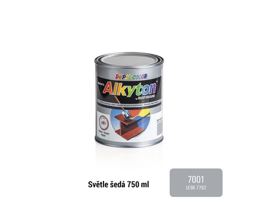 Samozákladová barva na rez i dřevo lesklá Alkyton 0,75 l šedá světlá RAL7001-0