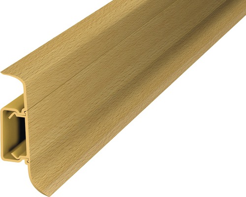 Kanálková soklová lišta PVC buk tmavý 50 x 2500 mm Podlahová lišta s dekorem dřeva