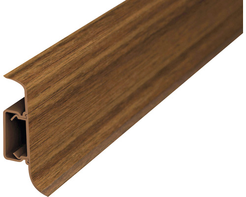 Kanálková lišta KSL50 50x22mm; 2,5m Ořech přírodní; středový kanál Podlahová lišta s dřevěným dekorem