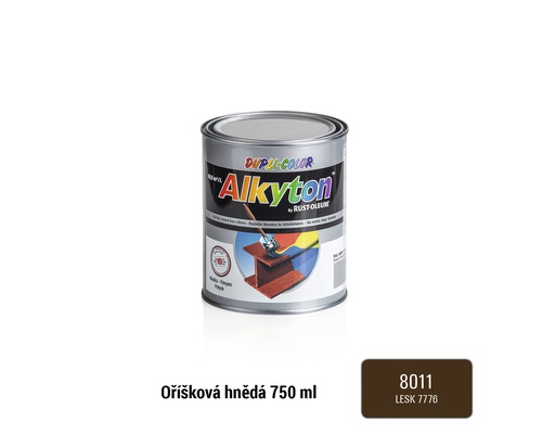 Samozákladová barva na rez i dřevo lesklá Alkyton 0,75 l hnědá oříšková RAL8011-0