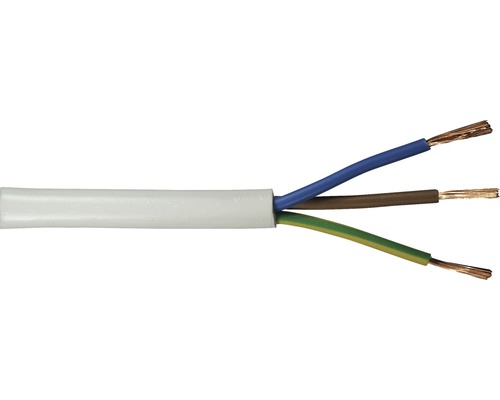 Silový kabel H03 VV-F 3G0,75 mm² bílá, metrážové zboží
