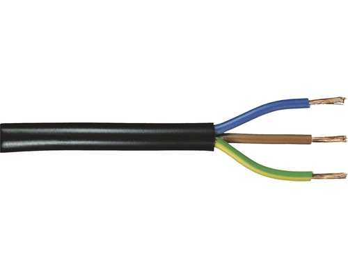 Silový kabel H03 VV-F 3G0,75 mm² černá, metrážové zboží