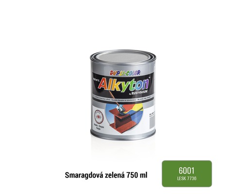 Samozákladová barva na rez i dřevo lesklá Alkyton 0,75 l smaragdově zelená RAL6001-0