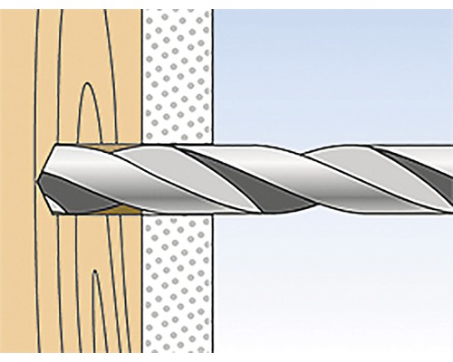 Ilustrace vrtáku vrtajícího do dřeva a zdiva