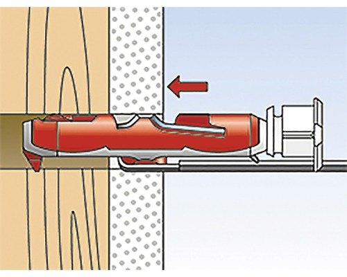 Ilustrace montáže hmoždinky do zdi