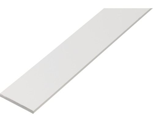 Plochá tyč, plast bílý, 20x2mm, 2,6m