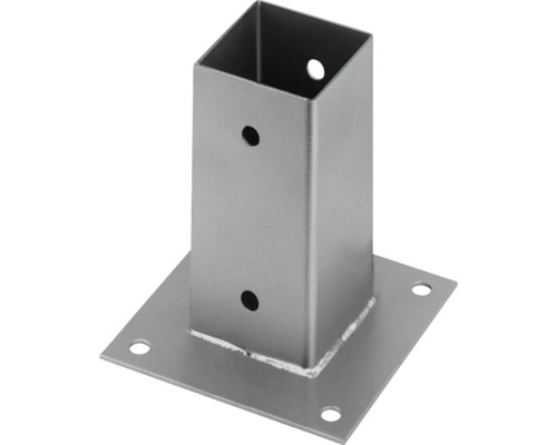 Kotvicí patka sloupků pro upevnění šrouby Kaiserthal 81x81x150 mm žárově zinkováno 1 ks Kotevní patka z kovu se čtvercovým tvarem a upevňovacími otvory