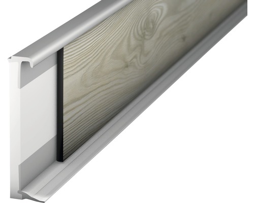 Vlepovací lišta k design podlaze stříbrná 2,0-3,5mm;2,5m;58mm