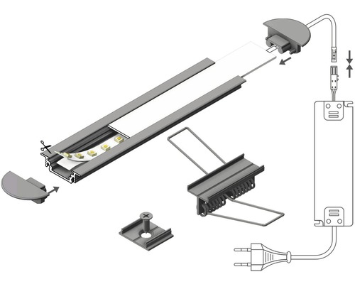 LED svítidlo pro osvětlení s příslušenstvím pro instalaci