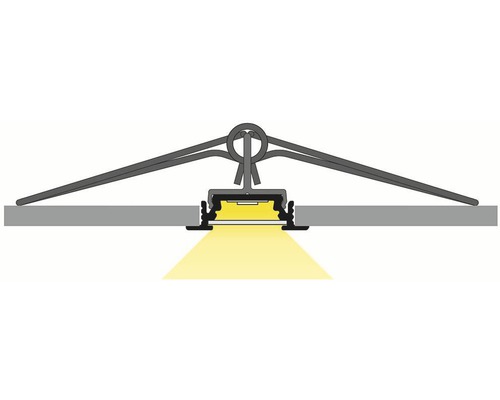 LED profil pro montáž na strop se světelným kuželem
