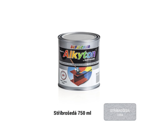 Samozákladová barva na rez i dřevo Alkyton kladívkový efekt stříbrošedá 0,75 l-0