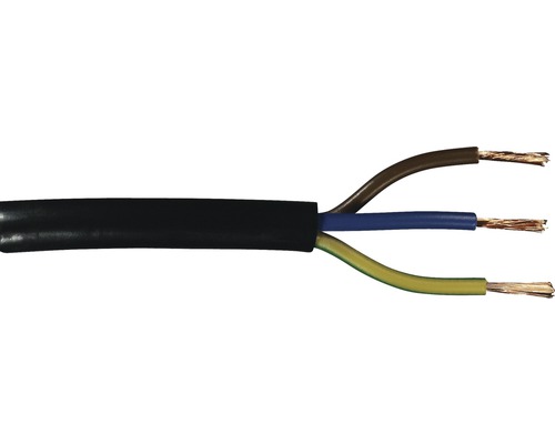 Silový kabel H05 VV-F 3G1 mm² černá, metrážové zboží