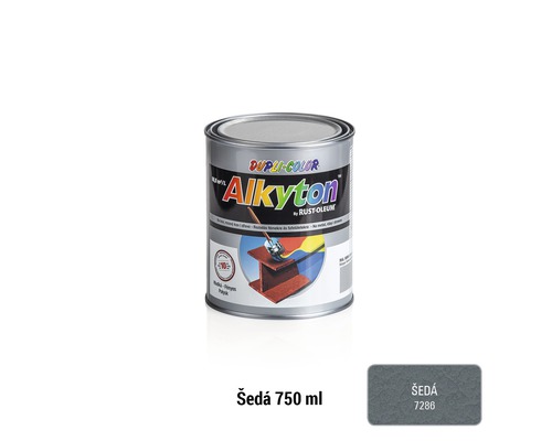Samozákladová barva na rez i dřevo Alkyton kladívkový efekt šedá 0,75 l
